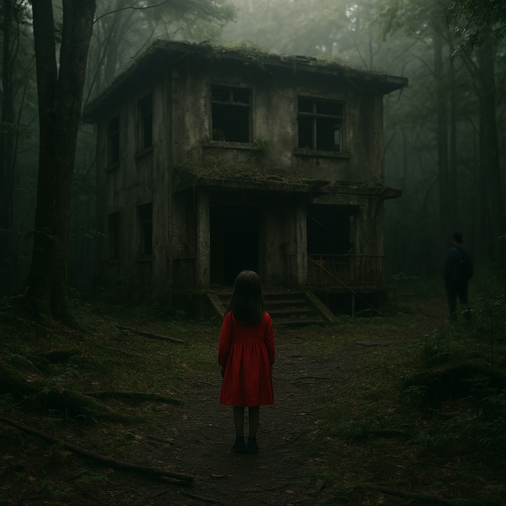 赤い服を着た小さな女の子のイメージ