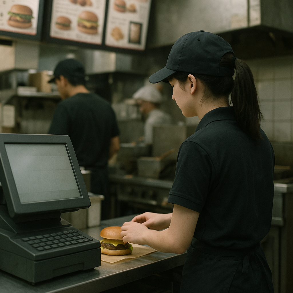 バイトの少女①（ハンバーガーショップで）のイメージ
