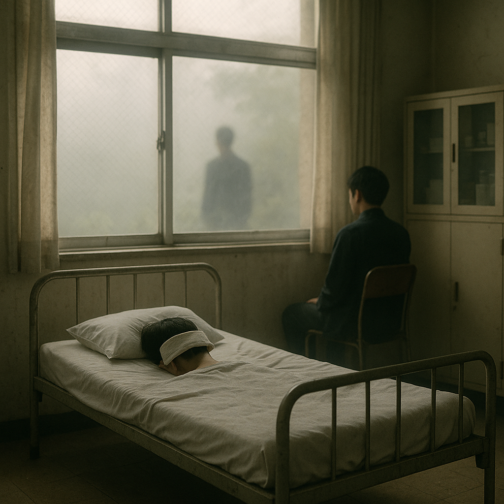 保健室の窓際のベッドのイメージ