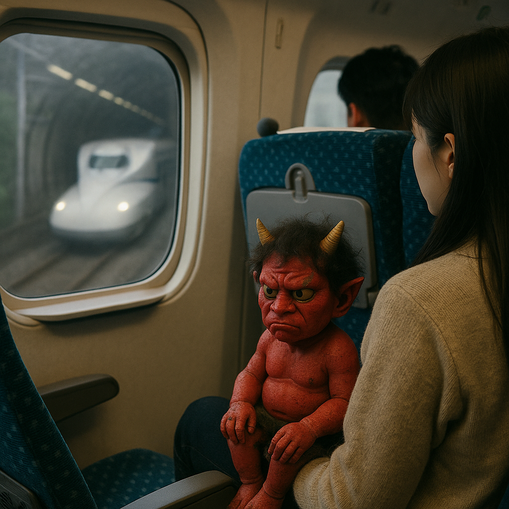 妹の膝の上にいた赤鬼のイメージ