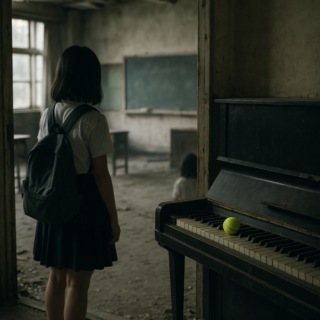 廃校での肝試し①（音楽室にテニスボールを置いてくる