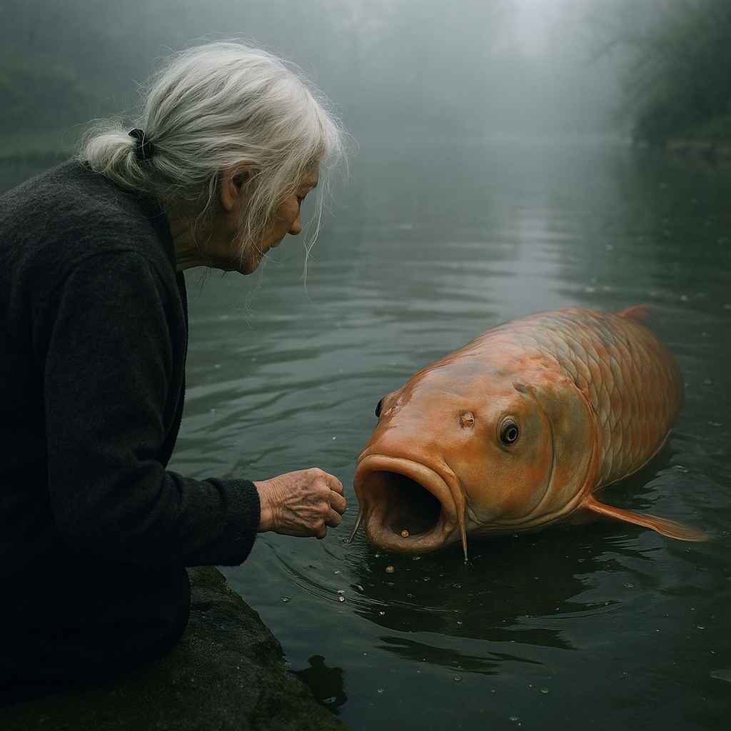鯉と老婆のイメージ