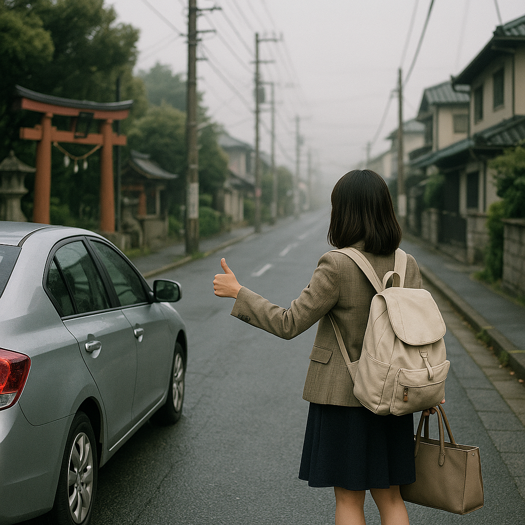 ヒッチハイク①（車で出かけてみたかった女）のイメージ