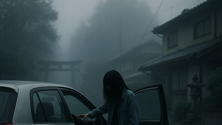 若い女性の運転する自動車