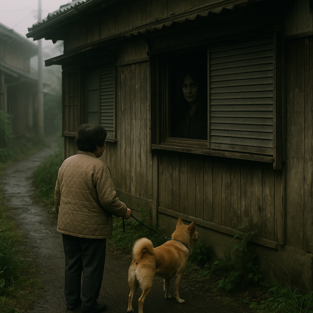 空き家の雨戸から