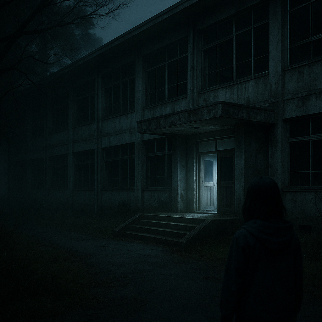 廃校の夜のイメージ