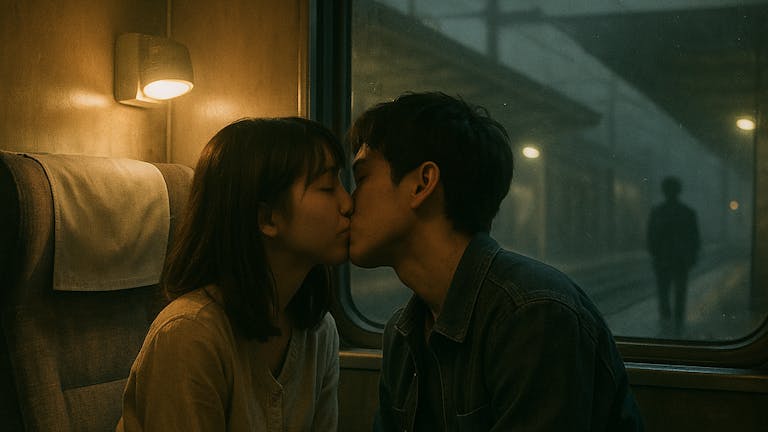 深夜特急③(暗い車内の個室で女性と2人きり)