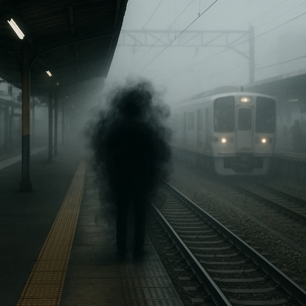 黒い影と謎の声のイメージ