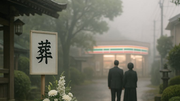 葬儀に参列した50代半ばの夫婦