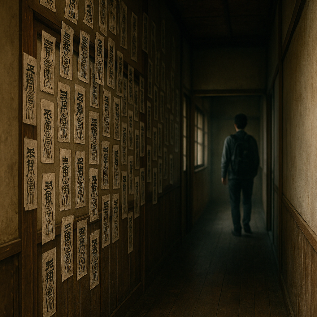 お札の貼られた廊下のイメージ