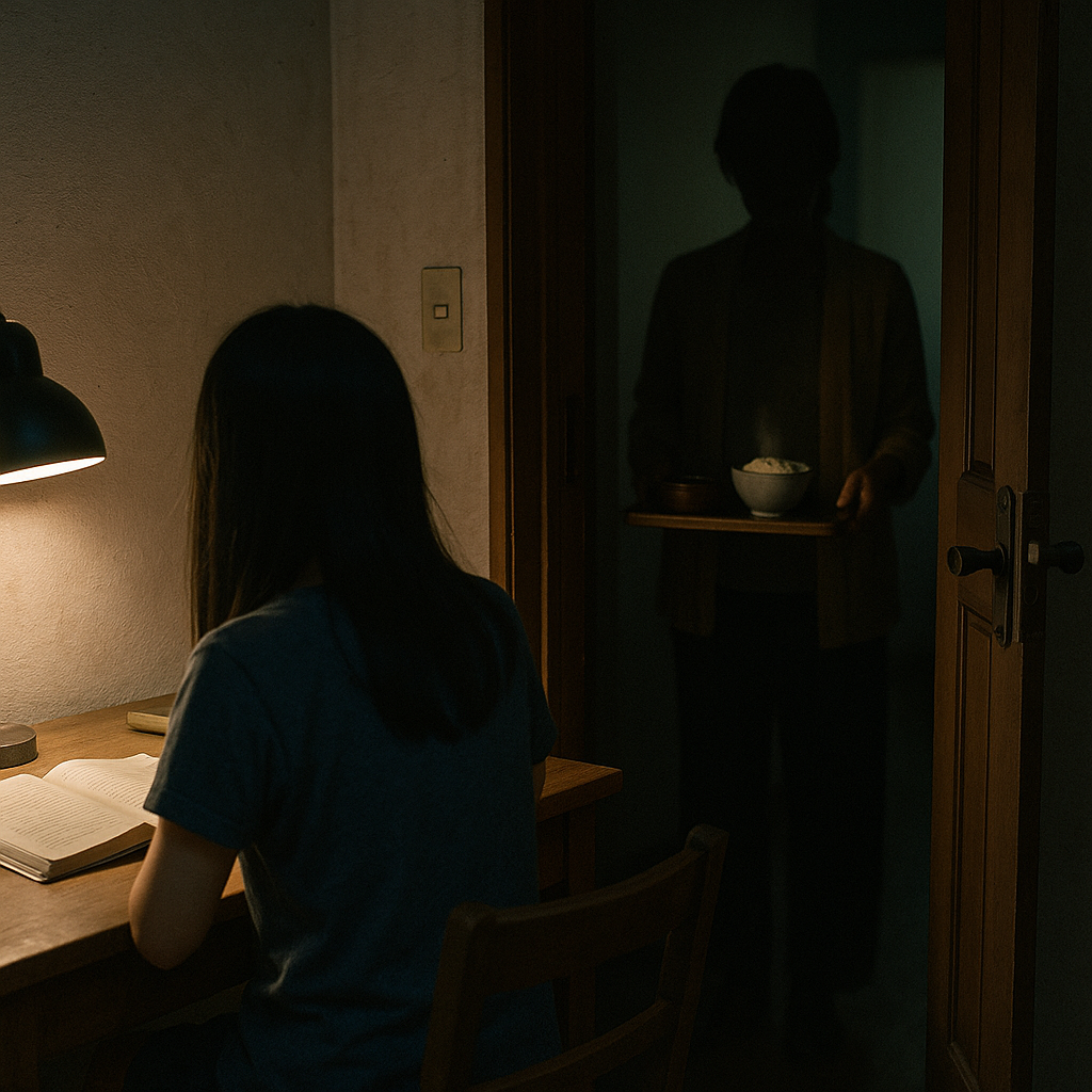 夜食をはこぶ母のイメージ