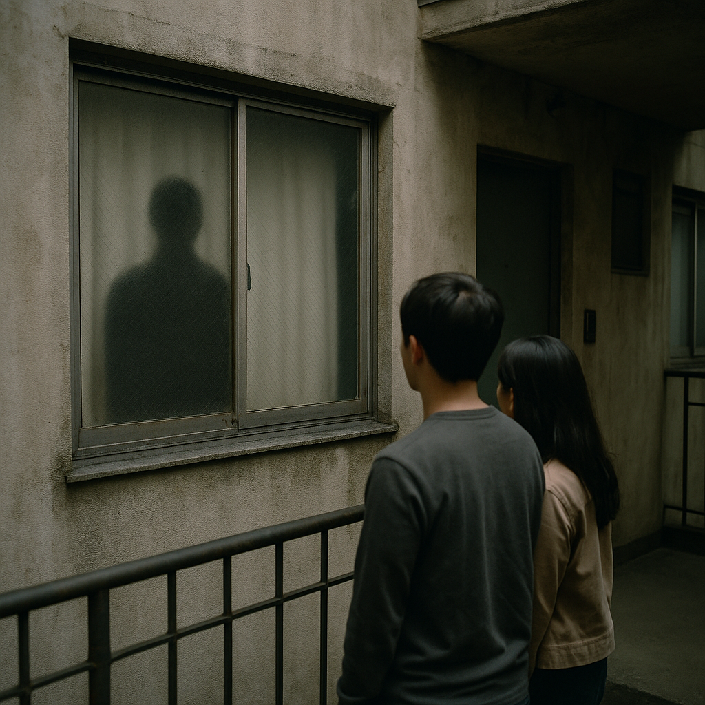 窓の向こうの影のイメージ