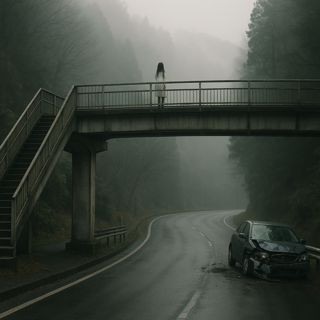 山中の歩道橋のイメージ