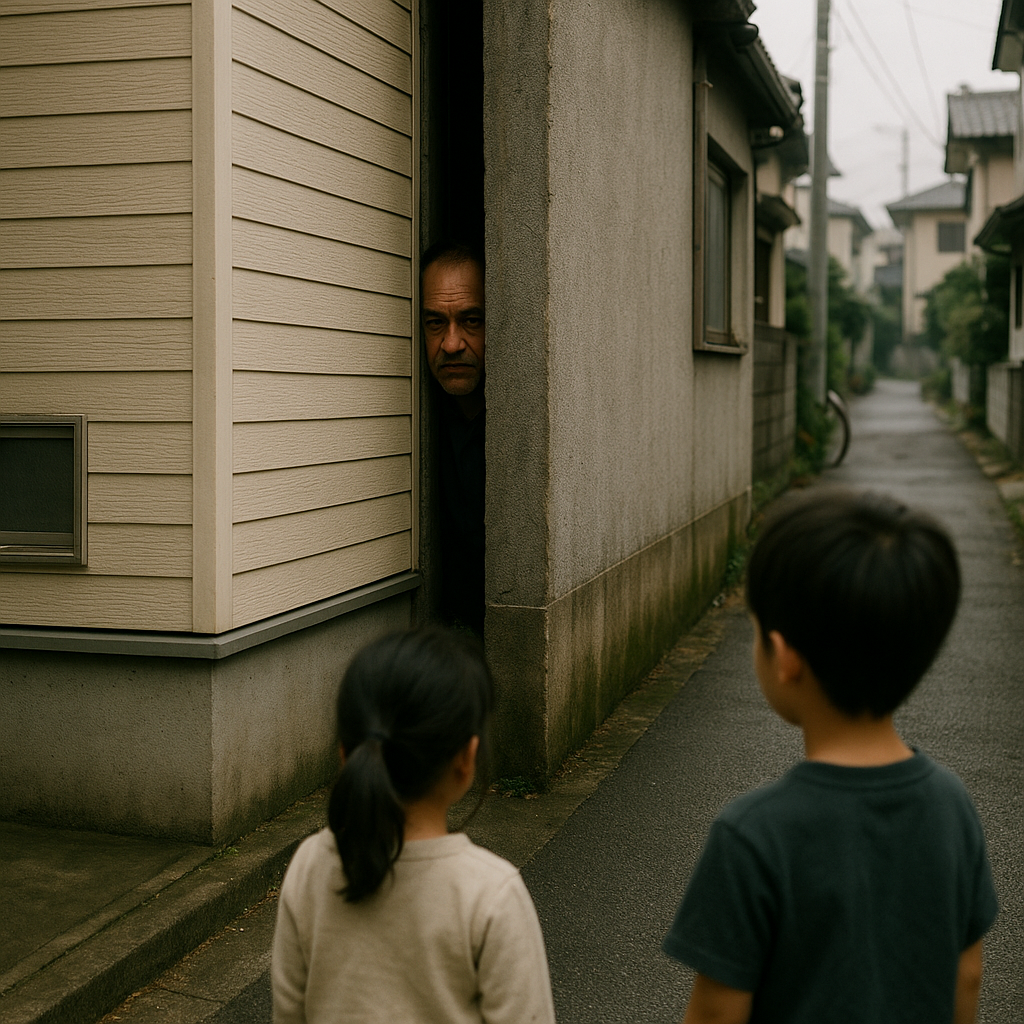 隙間に挟まったおじさんのイメージ