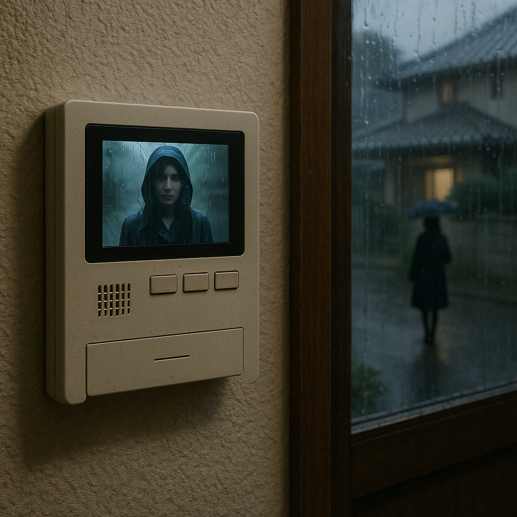 雨の日のインターホンのイメージ